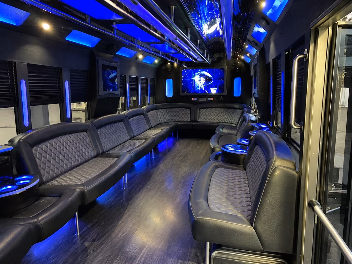 san leandro 28 passenger party bus interior