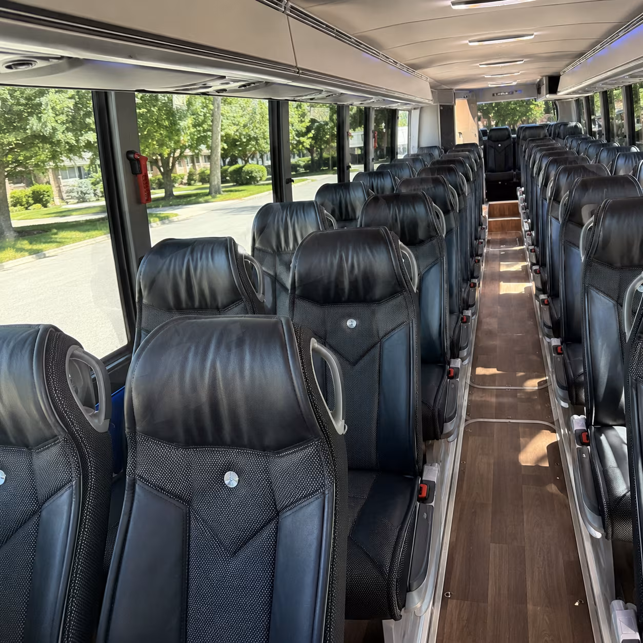 san leandro 40 passenger charter bus inside