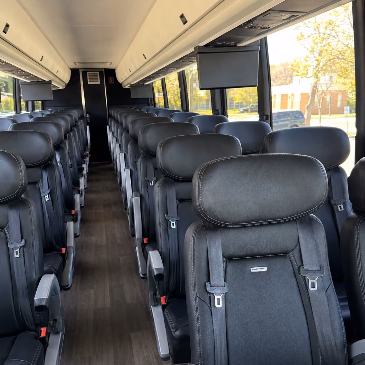 san leandro 45 passenger charter bus inside