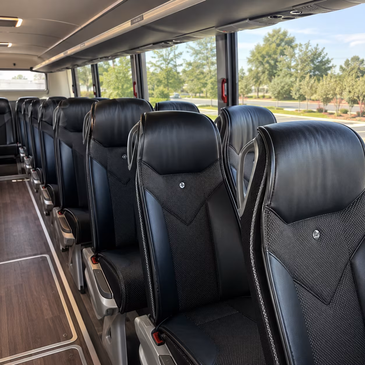 san leandro 45 passenger charter bus interior