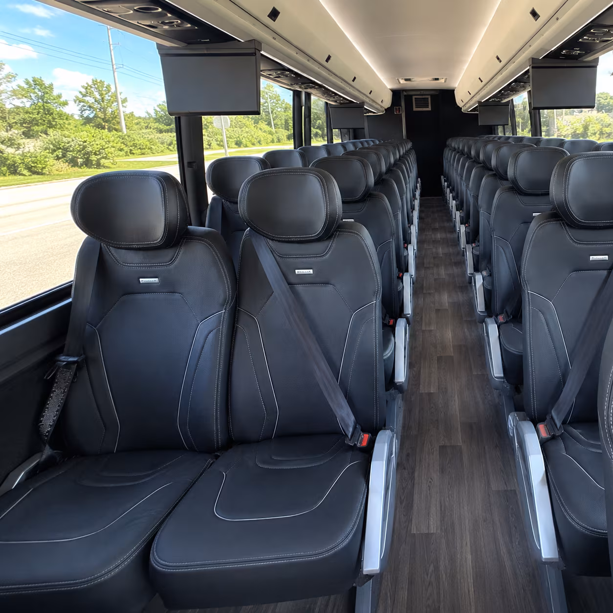san leandro 47 passenger charter bus inside