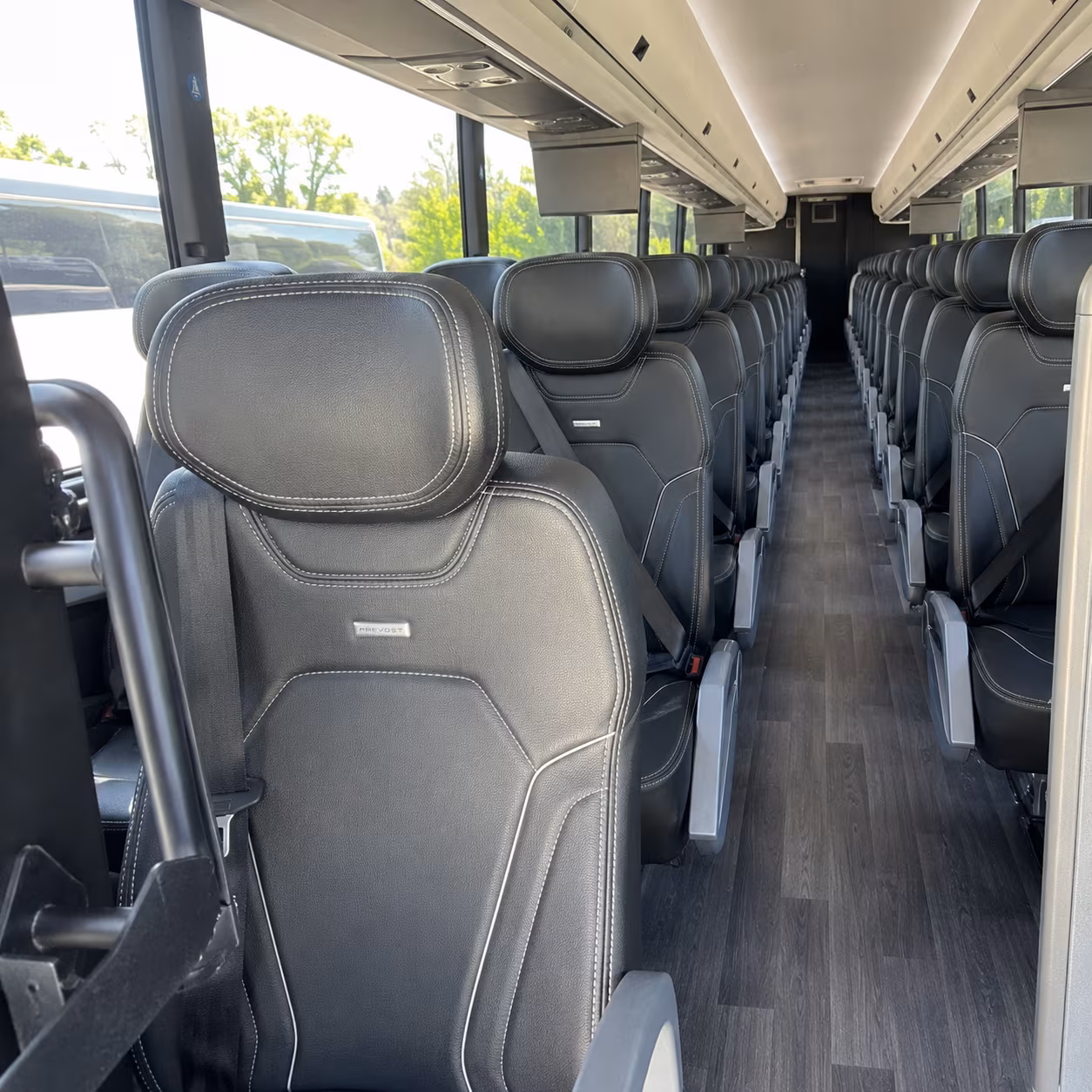 san leandro 47 passenger charter bus interior