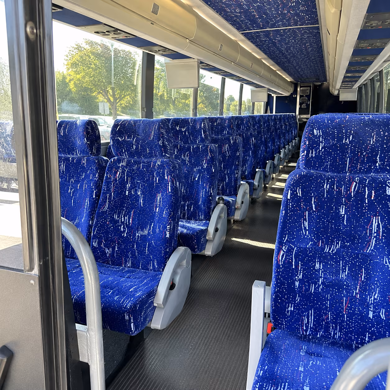 san leandro 50 passenger charter bus inside