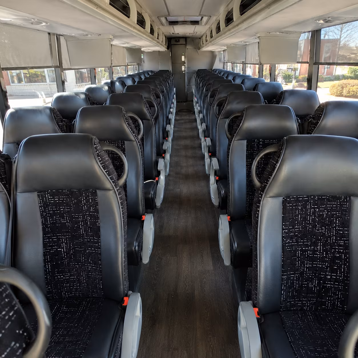 san leandro 54 passenger charter bus inside